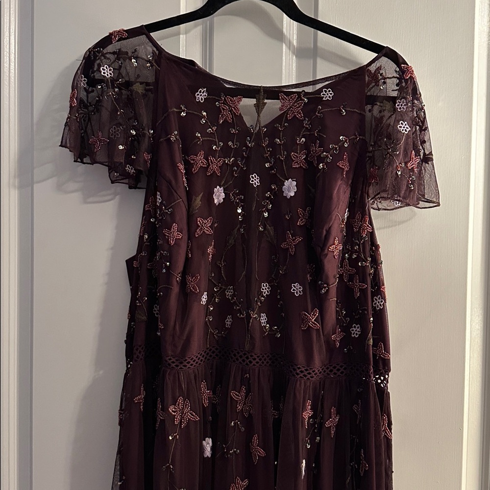 ASOS Curve Dark Purple beaded Maxi Dress 18